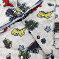 Trucks & Dinosaurs Grey Hoodie - Boys 6-9 Months