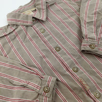 Red Striped Long Sleeve Shirt - Boys 6-9 Months