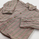 Red Striped Long Sleeve Shirt - Boys 6-9 Months