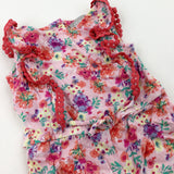 Flowers Pink Playsuit - Girls 6-9 Months