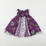 Butterflies Purple Dress - Girls 6-9 Months