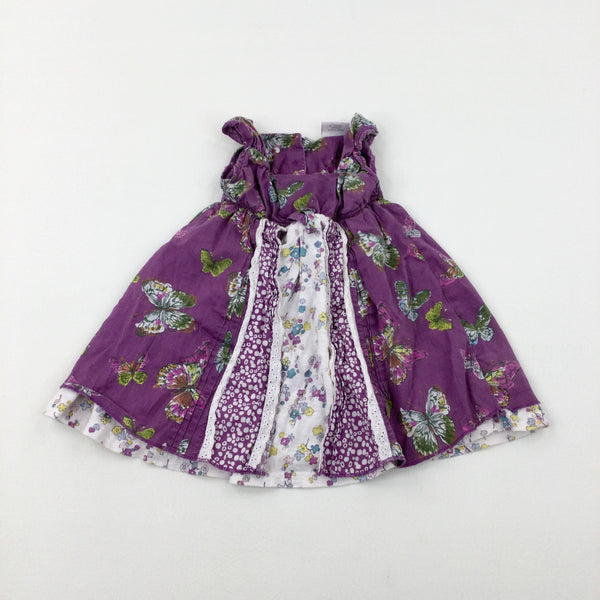 Butterflies Purple Dress - Girls 6-9 Months