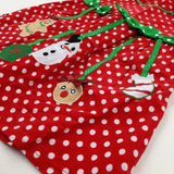 Snowman & Christmas Stocking Appliqued Spotty Red Cord Dress - Girls 2-3 Years