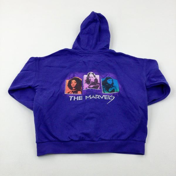 'The Marvels' Superheroes Purple Zip Through Hoodie - Girls 9-10 Years