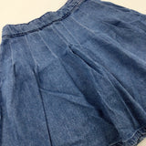 Mid Blue Denim Skirt With Adjustable Waist - Girls 9-10 Years