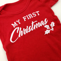 'My First Christmas' Red Bodysuit - Boys/Girls 6-12 Months