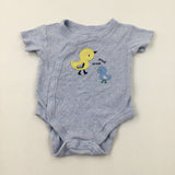 Ducks Appliqued Blue Bodysuit - Boys 9-12 Months