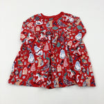 Rocking Horses & Baubles Red Jersey Dress - Girls 18-24 Months