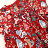 Rocking Horses & Baubles Red Jersey Dress - Girls 18-24 Months