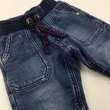 Mid Blue Lined Denim Jeans - Boys 12-18 Months