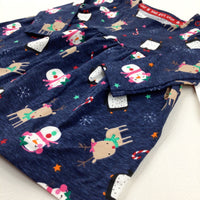 **NEW** Snowmen & Reindeer Navy Dress - Girls 3-6 Months