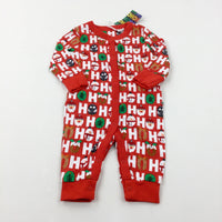 **NEW** 'Ho Ho Ho' Christmas Pudding Red Romper - Boys/Girls 3-6 Months