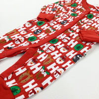 **NEW** 'Ho Ho Ho' Christmas Pudding Red Romper - Boys/Girls 3-6 Months