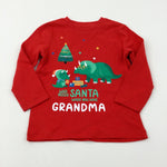 'Who Needs Santa…' Dinosaurs Red Long Sleeve Top - Boys 18-24 Months