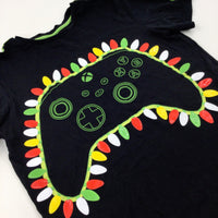 'Festive Gamer' Game Controller Black T-Shirt - Boys 12-13 Years