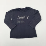 'Family' Charcoal Grey Long Sleeve Top - Boys 18-24 Months