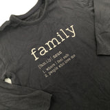 'Family' Charcoal Grey Long Sleeve Top - Boys 18-24 Months