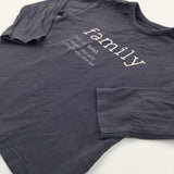 'Family' Charcoal Grey Long Sleeve Top - Boys 18-24 Months