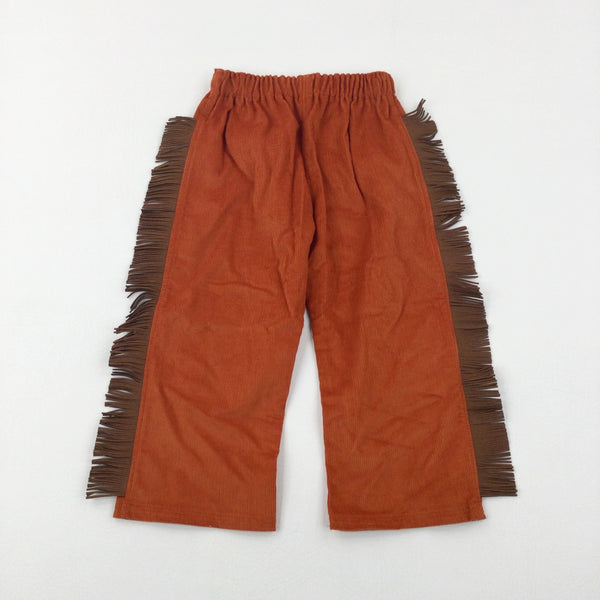 Tassel Panel Orange Cord Trousers - Boys 18-24 Months