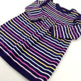 Colourful Striped Navy Knitted Dress - Girls 12-18 Months