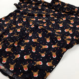 Reindeer & Stars Black Shirt - Boys 2-3 Years