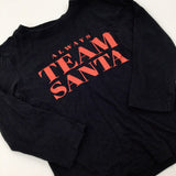 Always Team Santa' Glittery Black Long Sleeve Top - Girls 2-3 Years