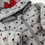 Minnie Mouse Spotty Padded Grey Coat - Girls 12-18 Months