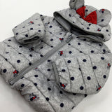 Minnie Mouse Spotty Padded Grey Coat - Girls 12-18 Months