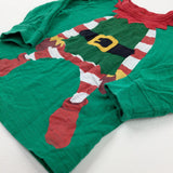 Christmas Elf Green & Red Long Sleeve Top - Boys 18-24 Months