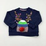 Rudolph Embroidered Navy Sweatshirt - Boys 2-3 Years