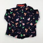 Snowmen & Reindeer Black Long Sleeve Shirt - Boys 2-3 Years