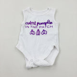 'Cutest Pumpkin...' Glittery White Bodysuit - Boys/Girls 0-3 Months