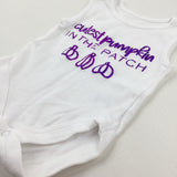 'Cutest Pumpkin...' Glittery White Bodysuit - Boys/Girls 0-3 Months