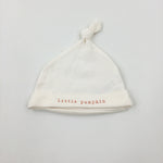 'Little Pumpkin' Cream Jersey Hats - Boys/Girls 0-3 Months