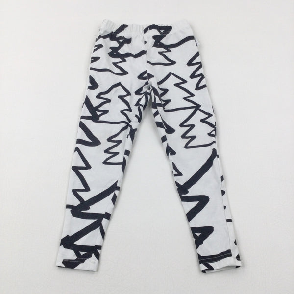 Trees White Leggings - Boys 2-3 Years