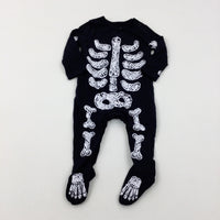 Skeleton Black Babygrow - Boys/Girls 3-6 Months