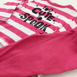 'Too Cute To Spook' Spider Pink & White Striped Pyjamas - Girls 3-6 Months