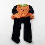 Pumpkin Velour Orange & Black Costume - Boys/Girls 9-12 Months