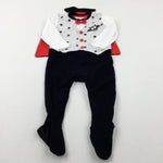 Vampire Black & White Costume With Deatchable Cape - Boys/Girls 9-12 Months