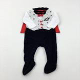 Vampire Black & White Costume With Detachable Cape - Boys/Girls 3-6 Months