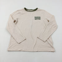 ''The Road Can Lead You Wherever You Want' Cream Long Sleeve Top - Boys 10-11 Years