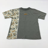 'Next Embroidered Motif Camouflage Khaki T-Shirt - Boys 10-11 Years