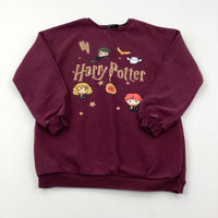 'Harry Potter' Stars Sequinned Burgundy Sweatshirt - Girls 10-11 Years