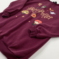 'Harry Potter' Stars Sequinned Burgundy Sweatshirt - Girls 10-11 Years