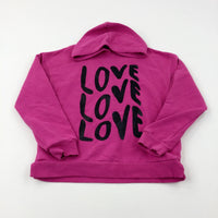 'Love Love Love' Pink Hoodie - Girls 10-11 Years