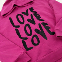 'Love Love Love' Pink Hoodie - Girls 10-11 Years