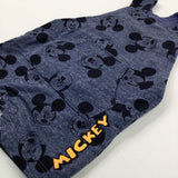 'Mickey' Mouse Appliqued Navy Short Dungarees - Boys Newborn