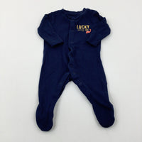 'Lucky Little One' Dinosaur Navy Bodysuit - Boys Newborn