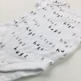 'Hugs & Kisses' White Cotton Bodysuit - Boys Newborn