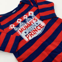 'Mummy's Little Prince' Red & Navy Romper - Boys Newborn